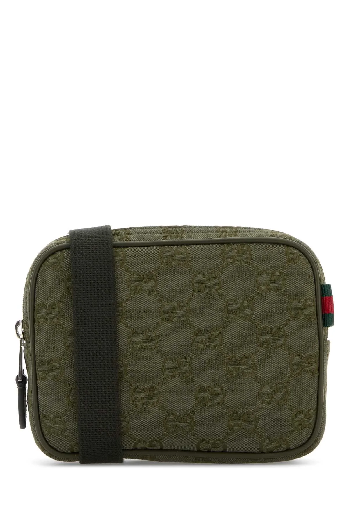 Gucci Men Olive Green Gg Fabric Crossbody Bag - 1