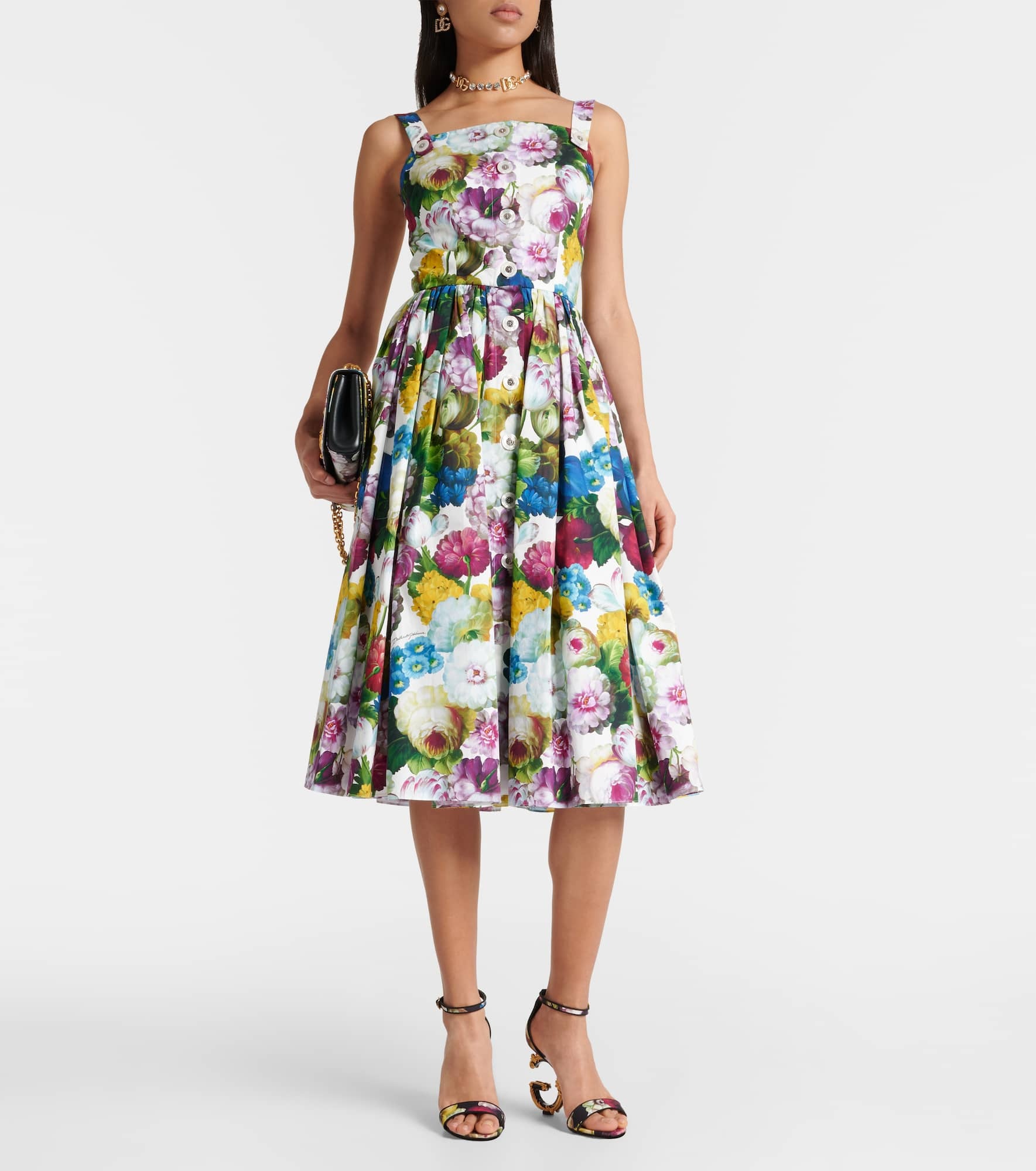 Floral cotton midi dress - 2