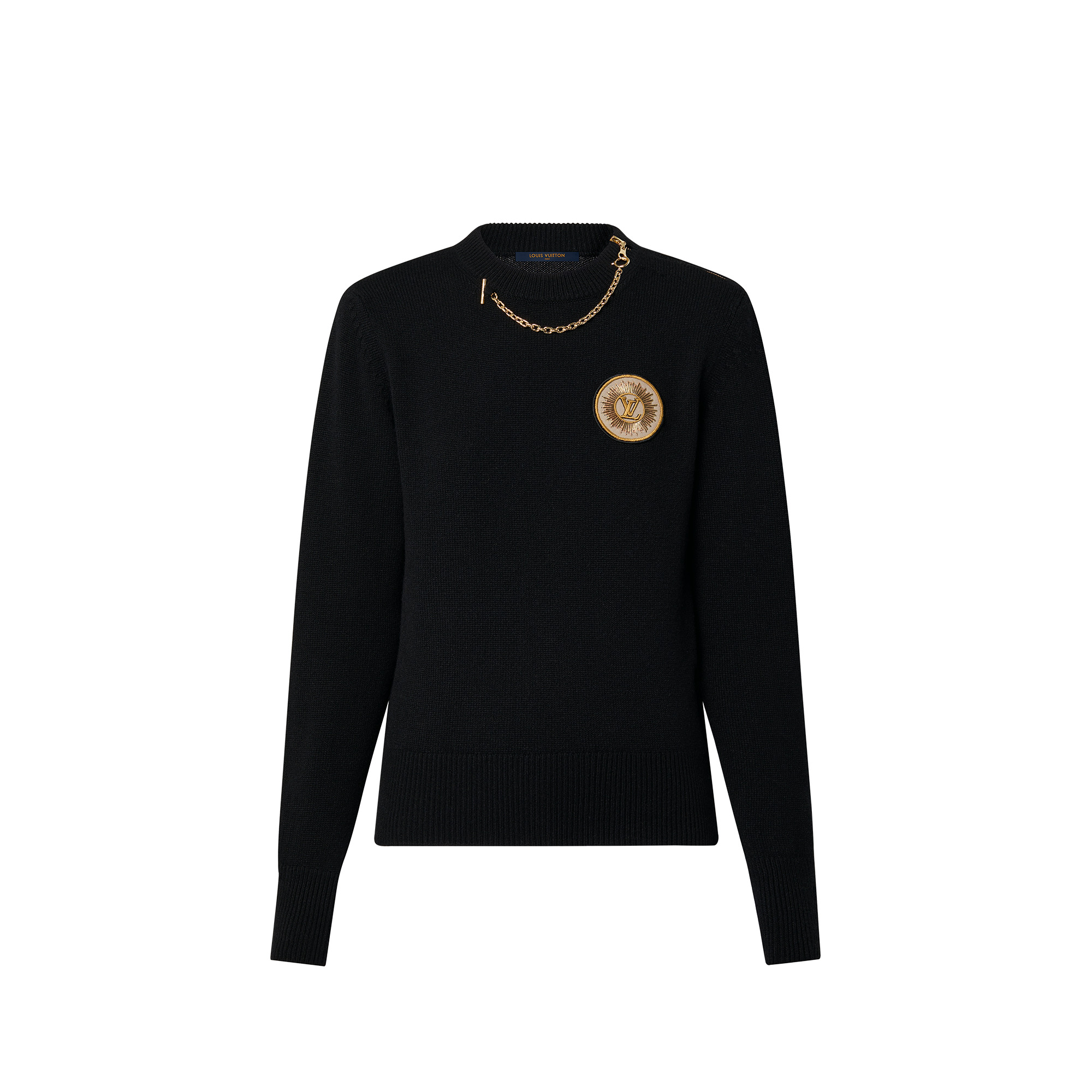 Chain Detail Patch Sweater - 1