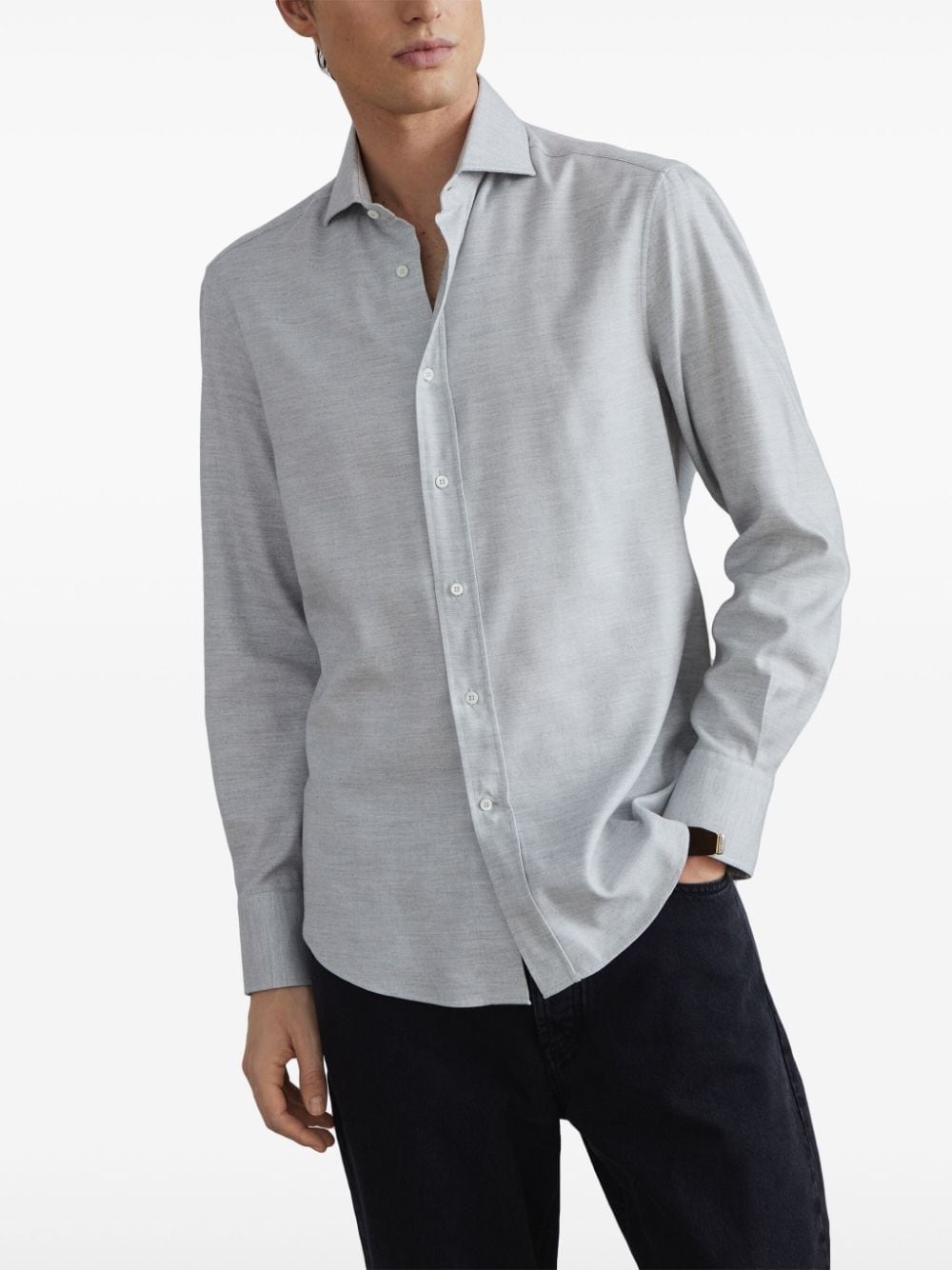 plain long-sleeve shirt - 2