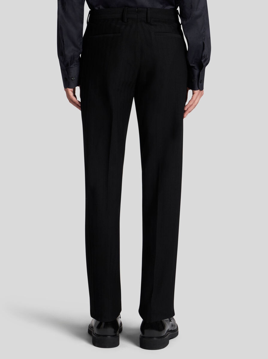 STRIPED-EFFECT JACQUARD EVENING TROUSERS - 5