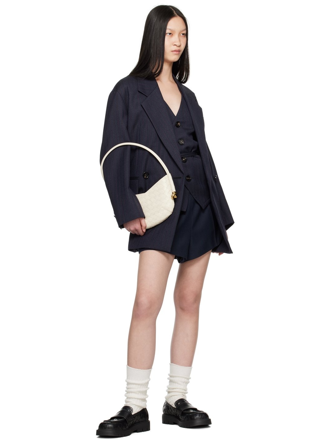 Navy Belted Blazer - 4