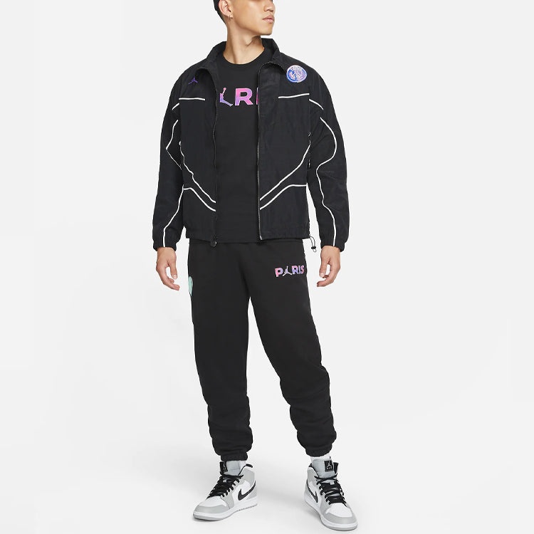Air Jordan Paris Saint-Germain Logo Sports Jacket Black CZ0787-010 - 3