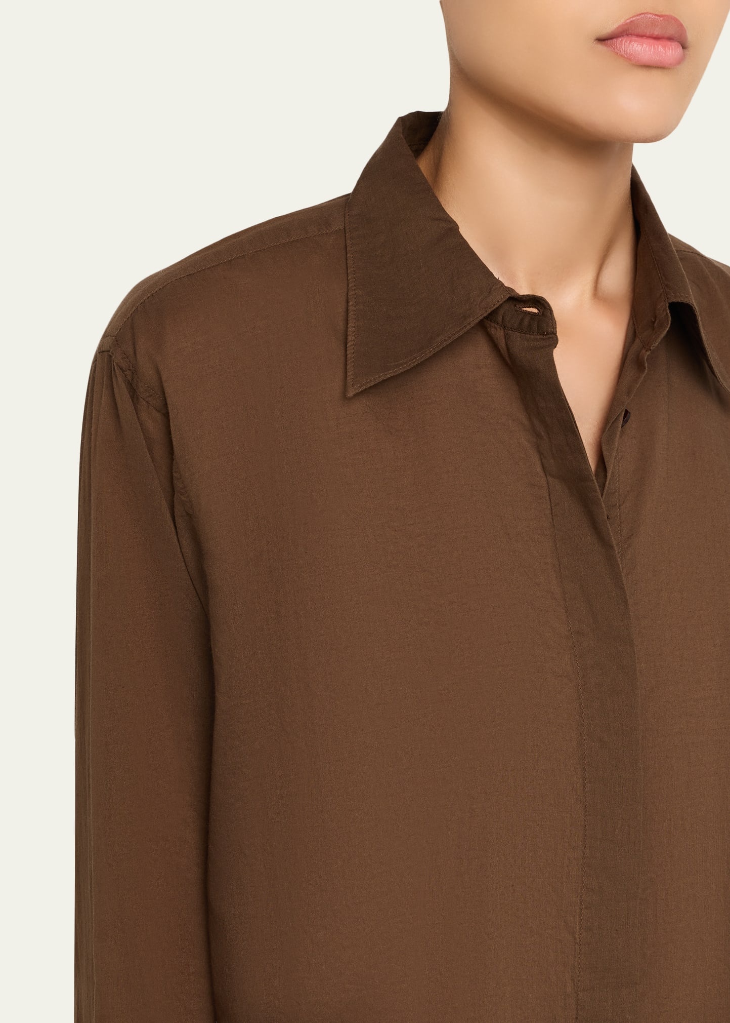 Augustine Long-Sleeve Cotton Voile Shirt - 5