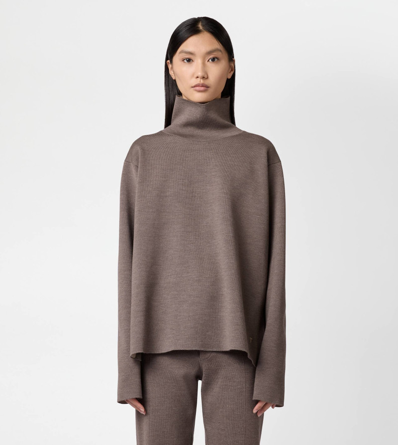 Tod's WOOL BLEND OVER TURTLENECK - BROWN outlook