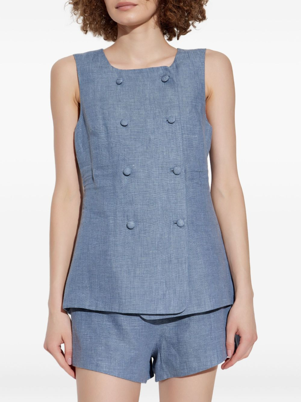 double-breasted sleeveless waistcoat - 3