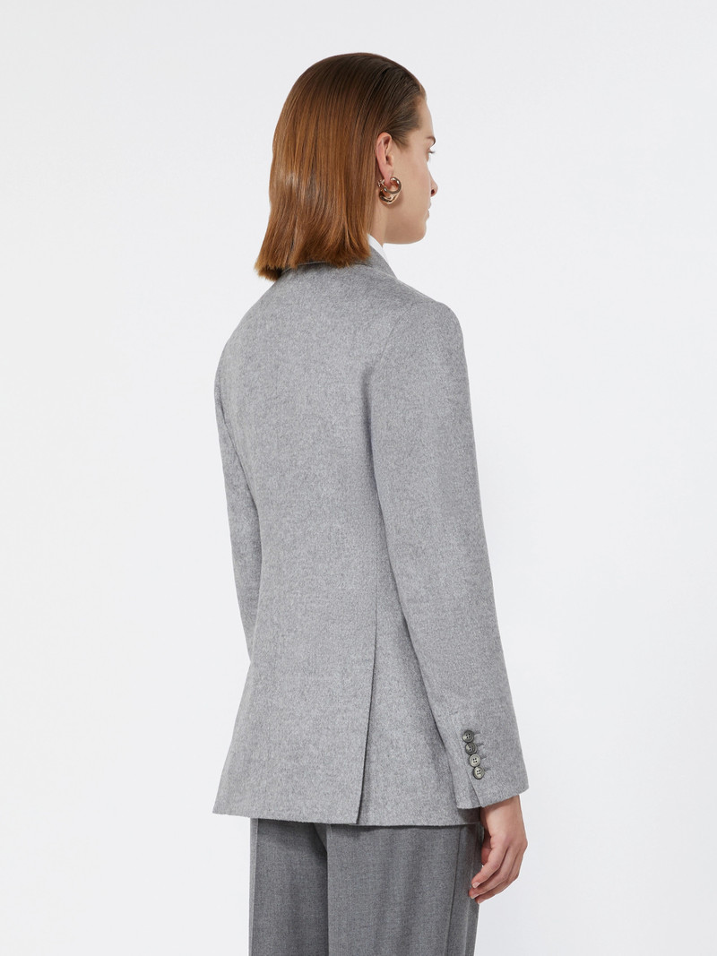 FLASH Double-breasted silk and cashmere blazer - LIGHT GREY 4