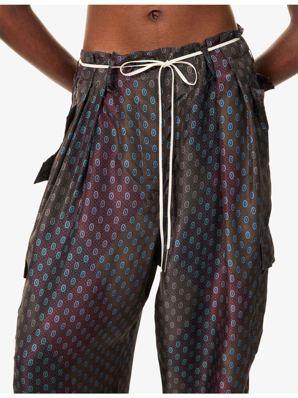 Polka-Dot Wide-Leg Silk Trousers - 5