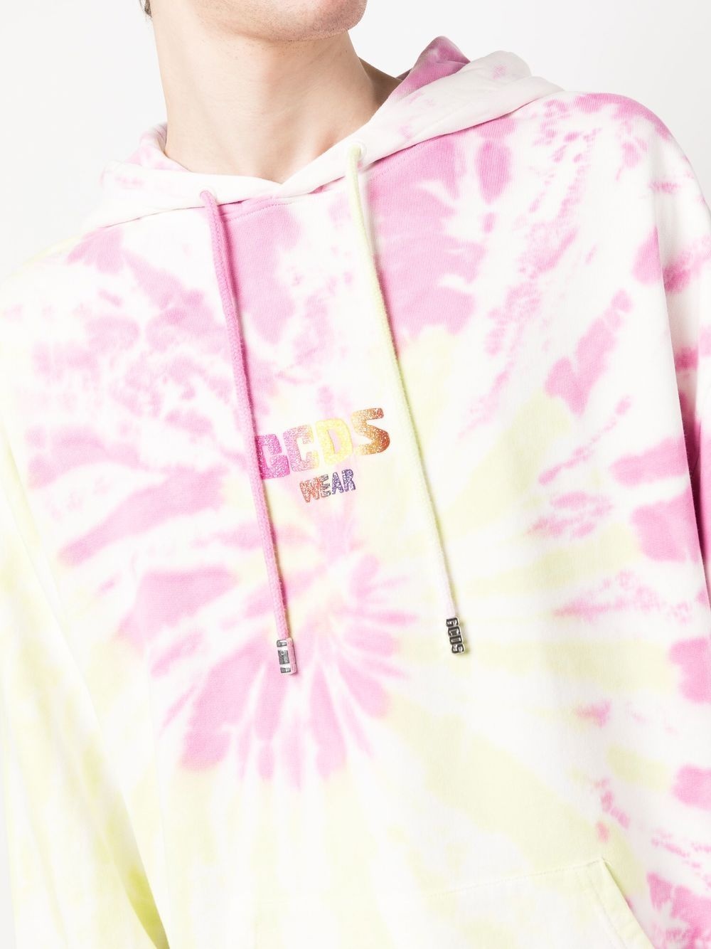tie-dye print logo hoodie - 5