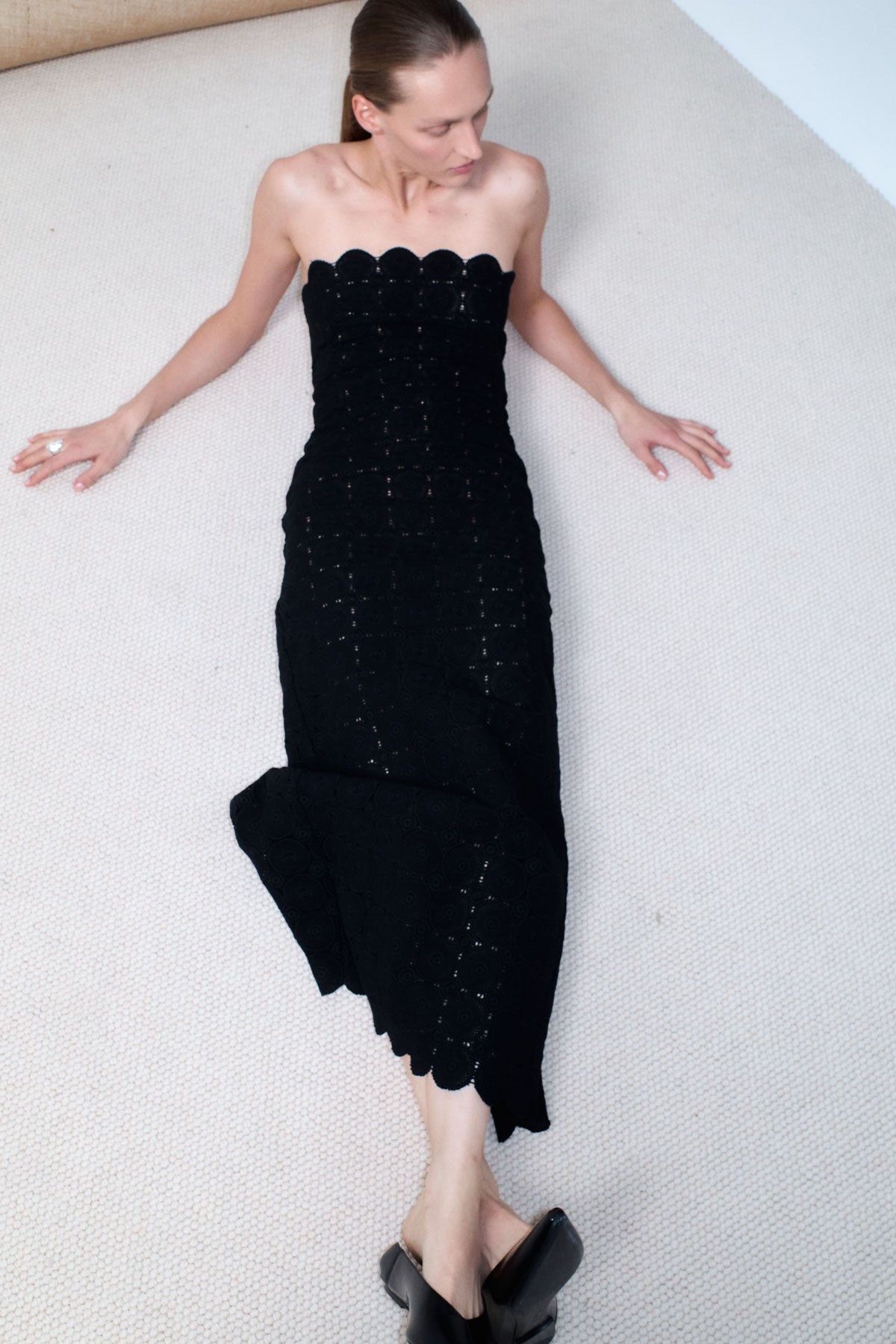 Doily Column Dress - Black - 8