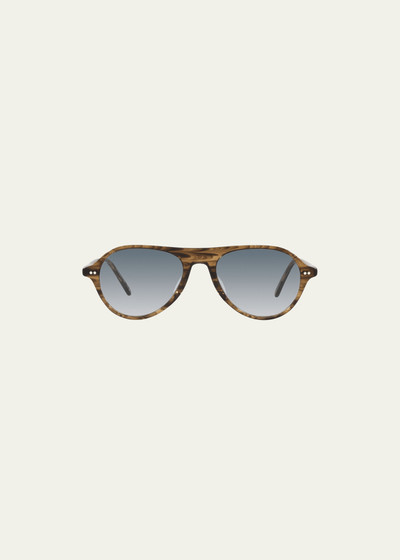 Oliver Peoples Brown Swirl Round Acetate Sunglasses outlook