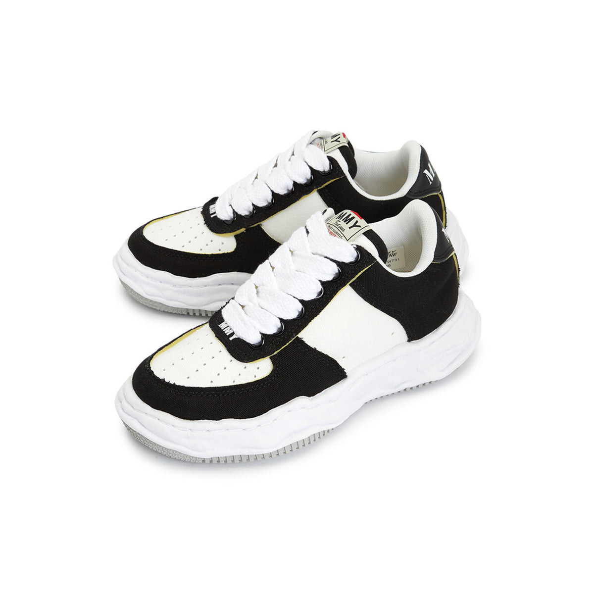 WAYNE LOW-TOP SNEAKERS (BLACK/WHITE) - 2