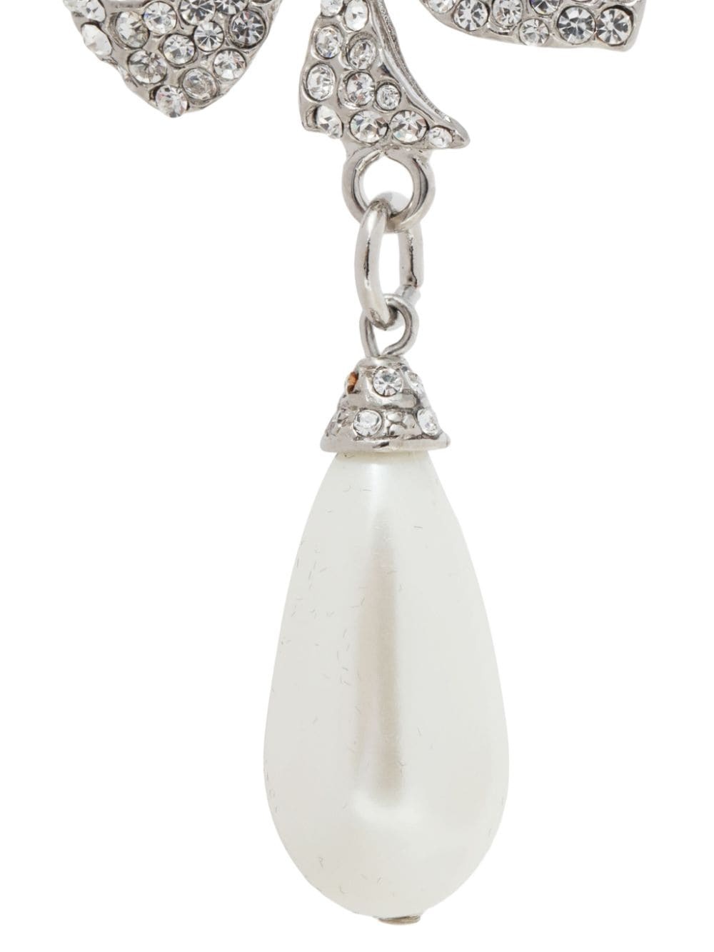 crystal-embellished clip-on drop earrings - 5