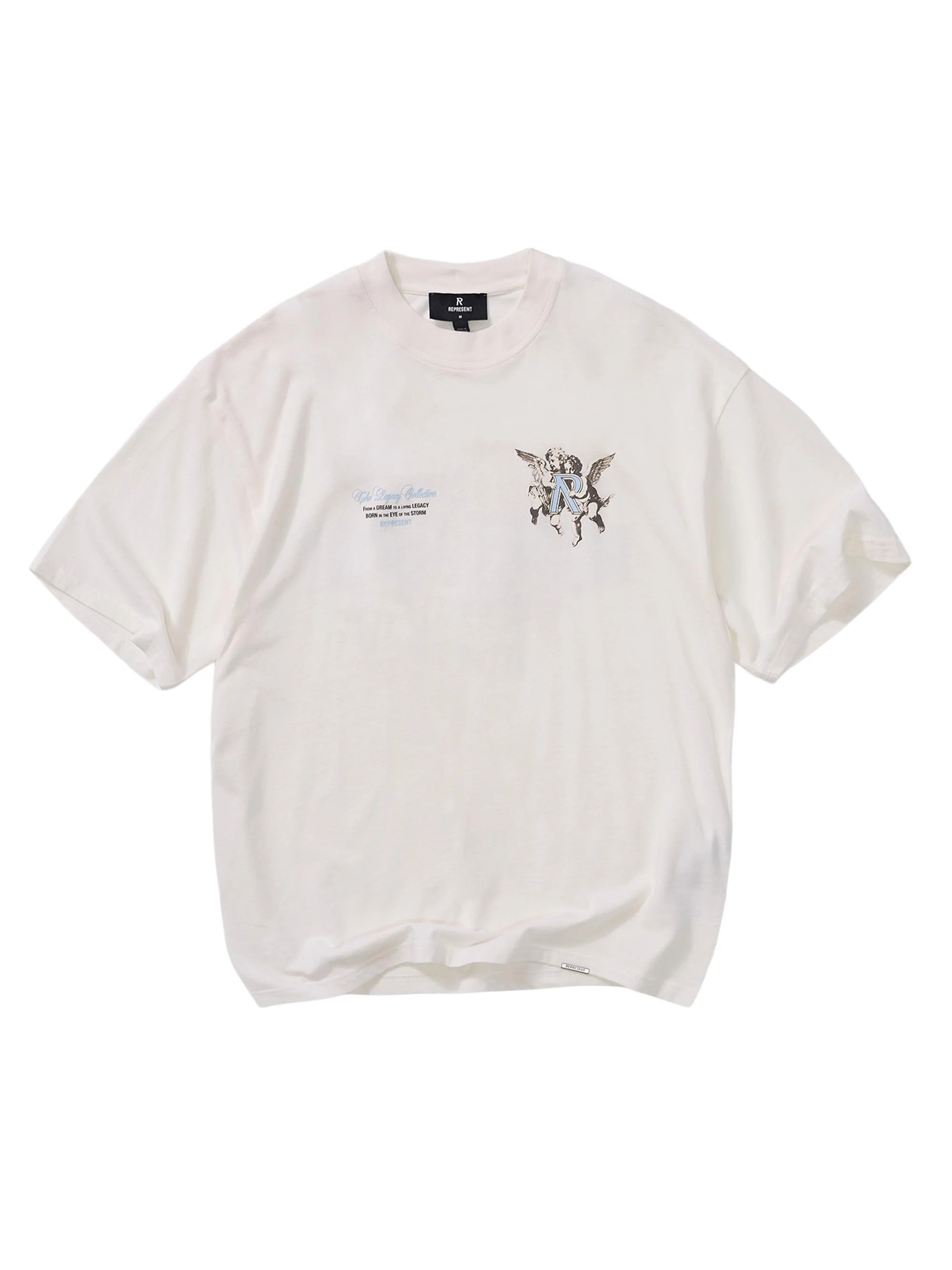 Men's Legacy Cherubs Graphic Oversized T-Shirt - Flat White - 1