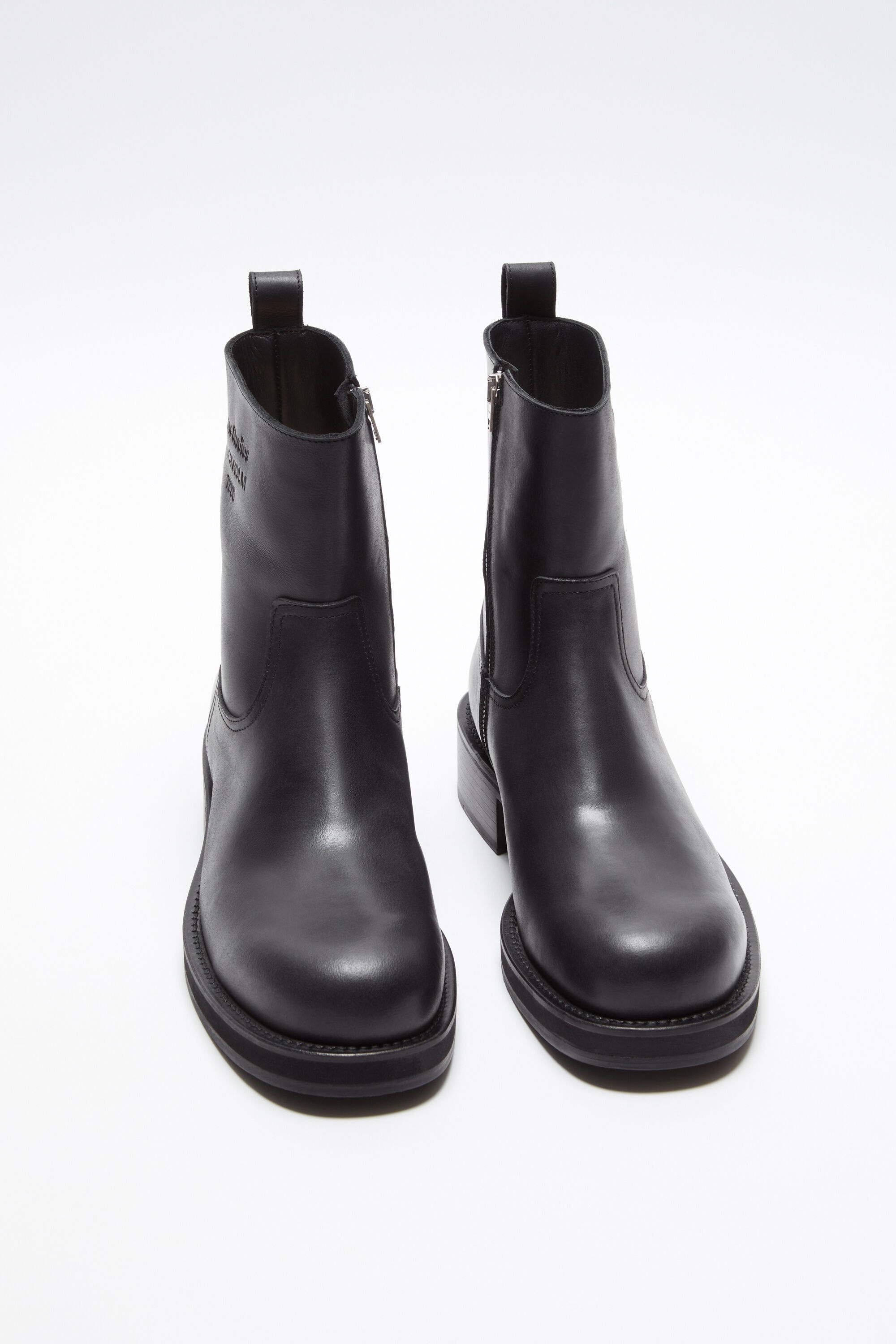 Leather waxed boots - Black - 3