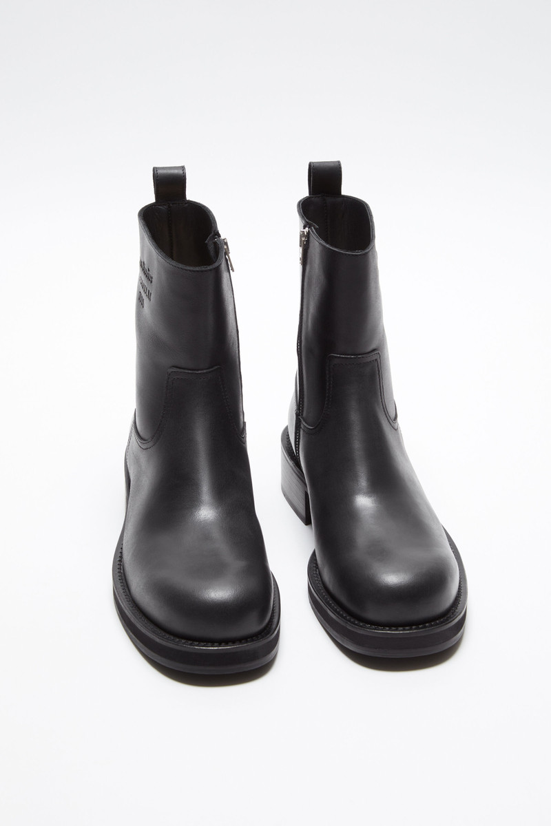 Leather waxed boots - Black 3