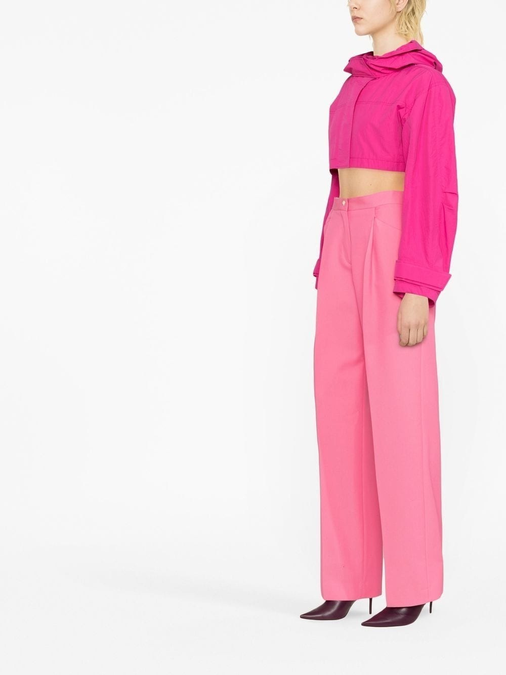 pressed-crease tailored wide-leg trousers - 4