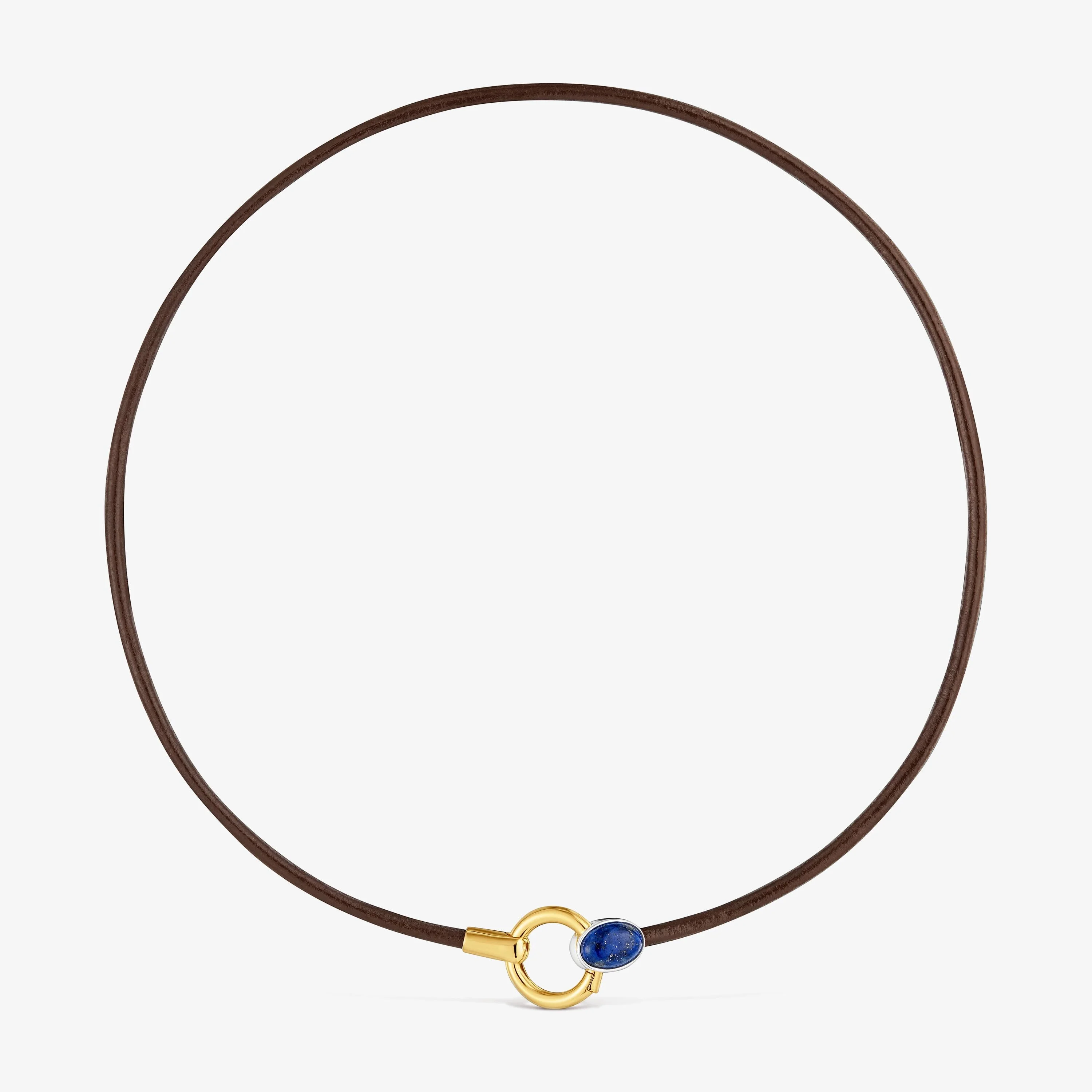 Two-tone Necklace with lapis lazuli and leather cord TOUS Gem Power - 1