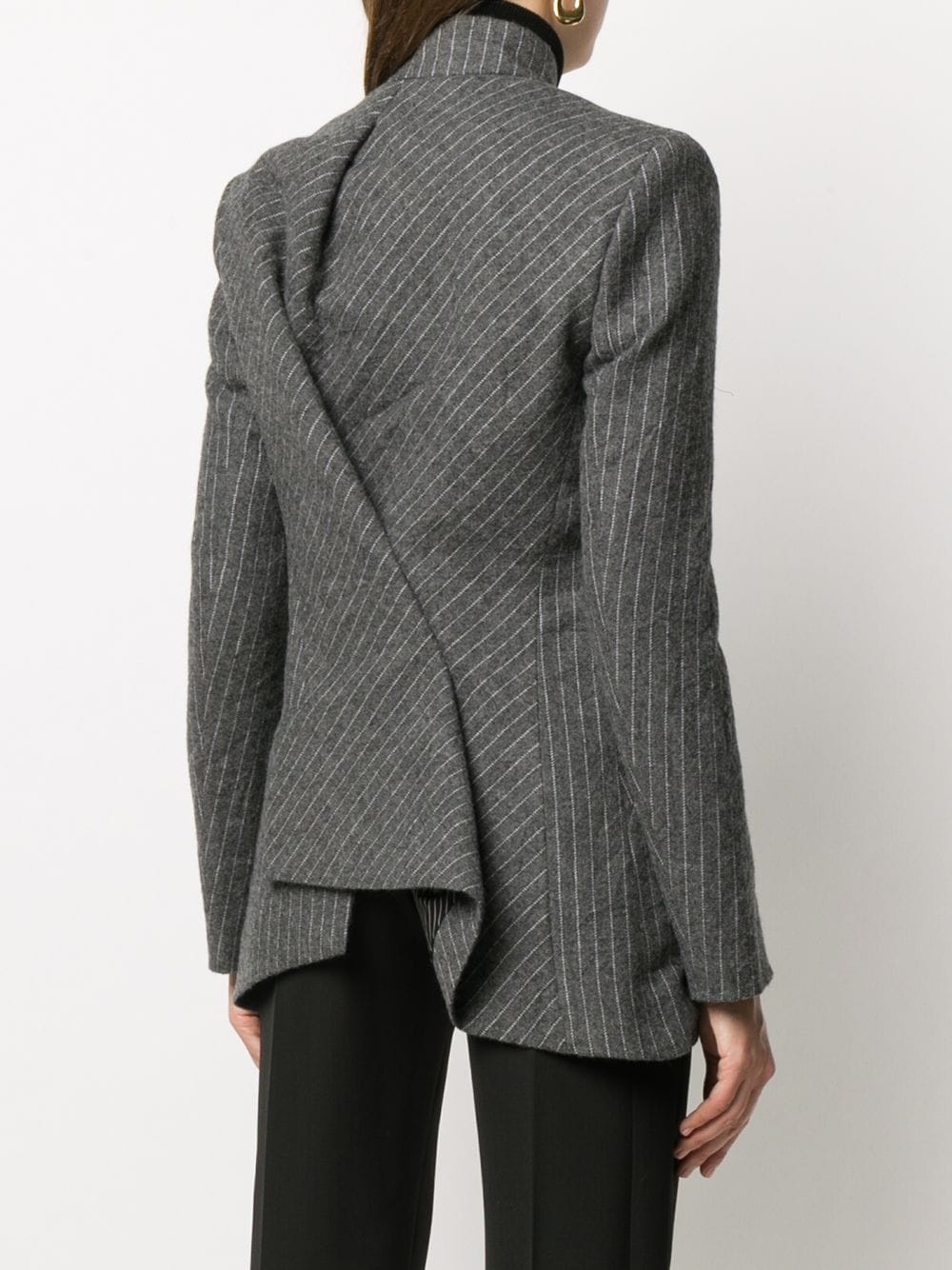 pinstriped darted jacket - 4