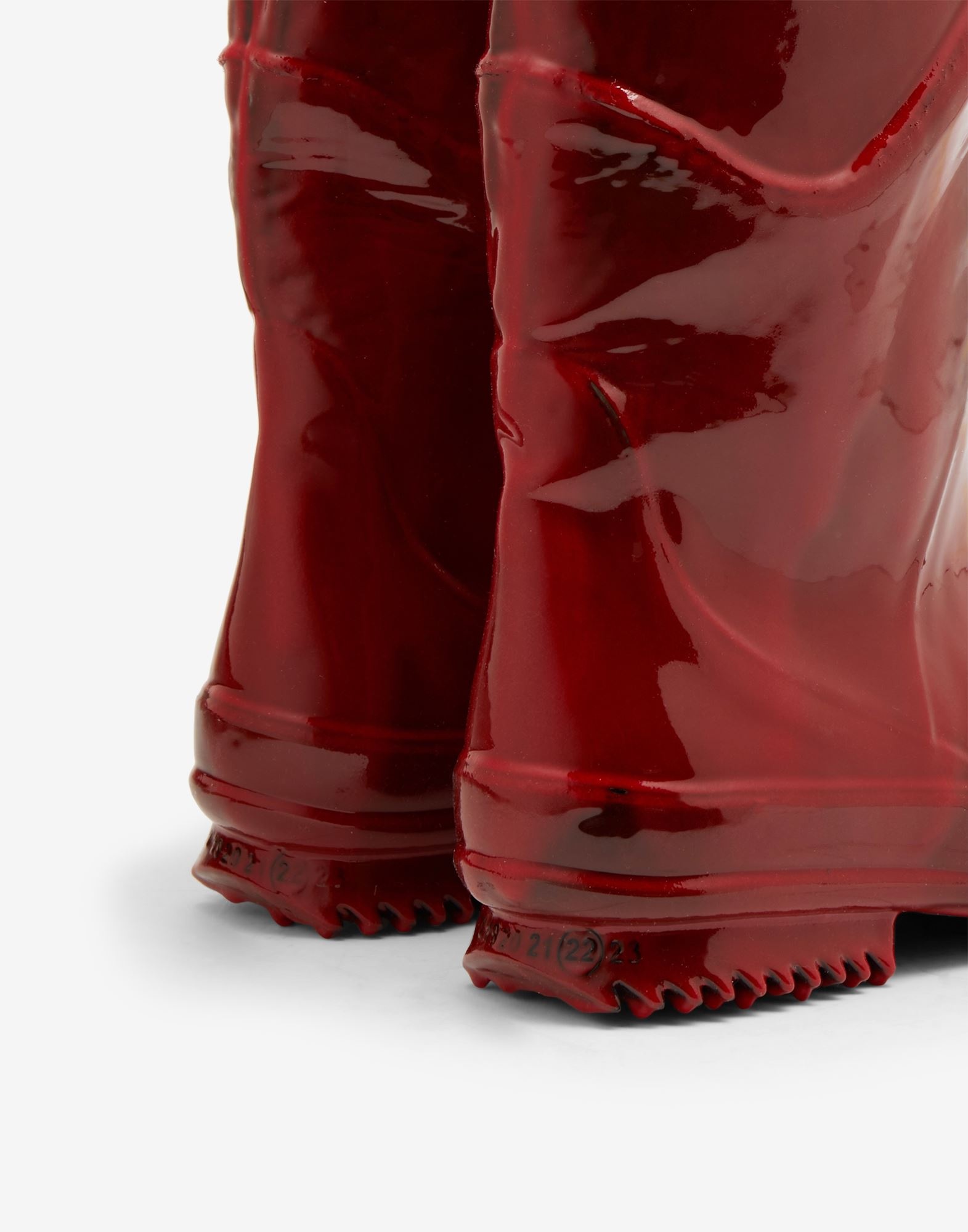 Rubber leather thigh-high boots - 4