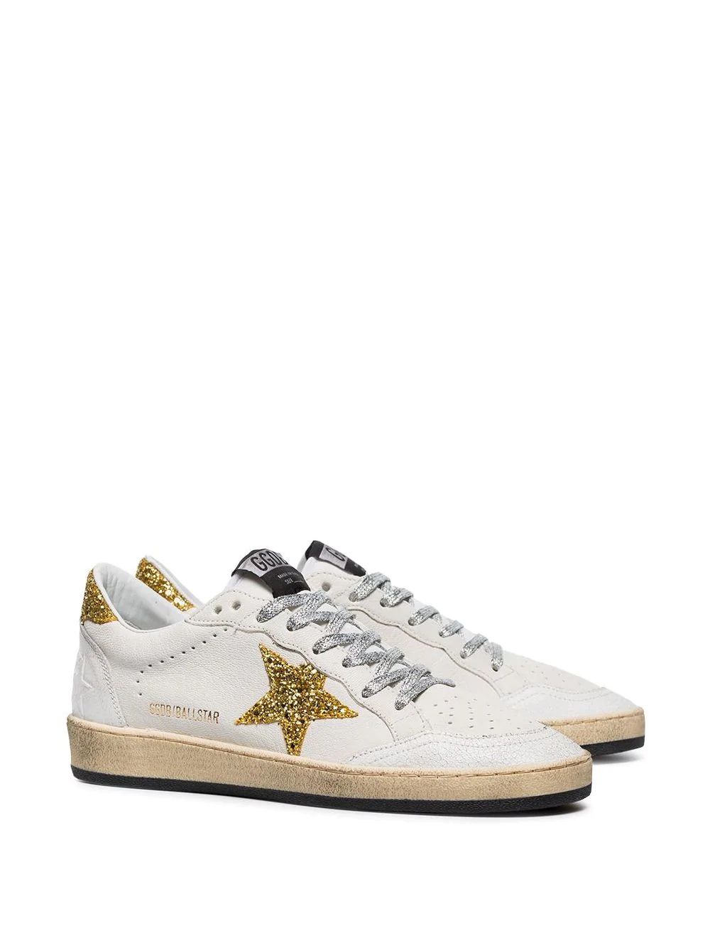 Ball star applique leather sneakers - 2