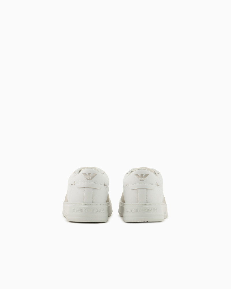 EMPORIO ARMANI Leather sneakers with logo detail outlook