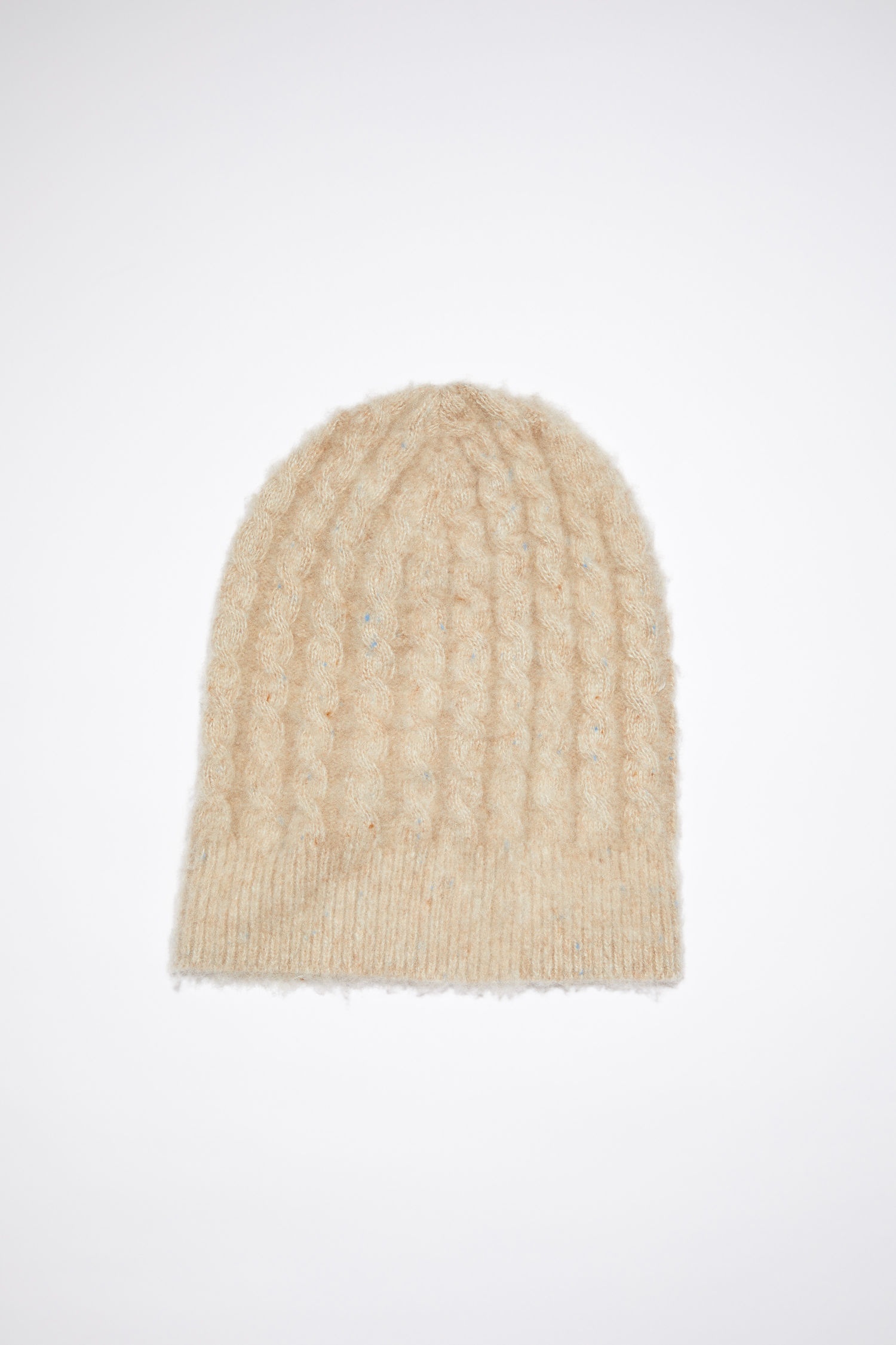 Cable knit beanie hat - Biscuit beige - 1