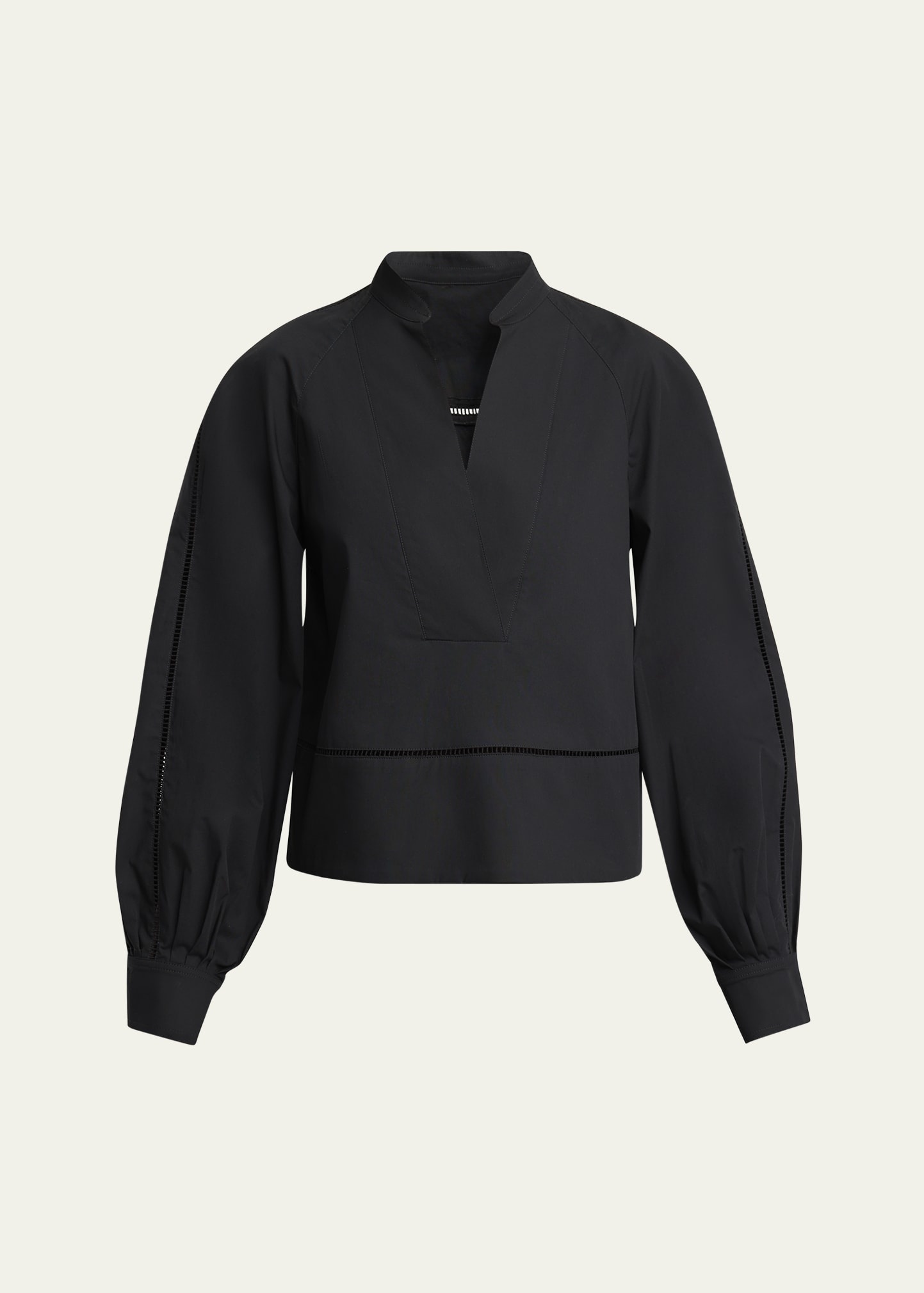Grayson Ladder Stitch Poplin Top - 1