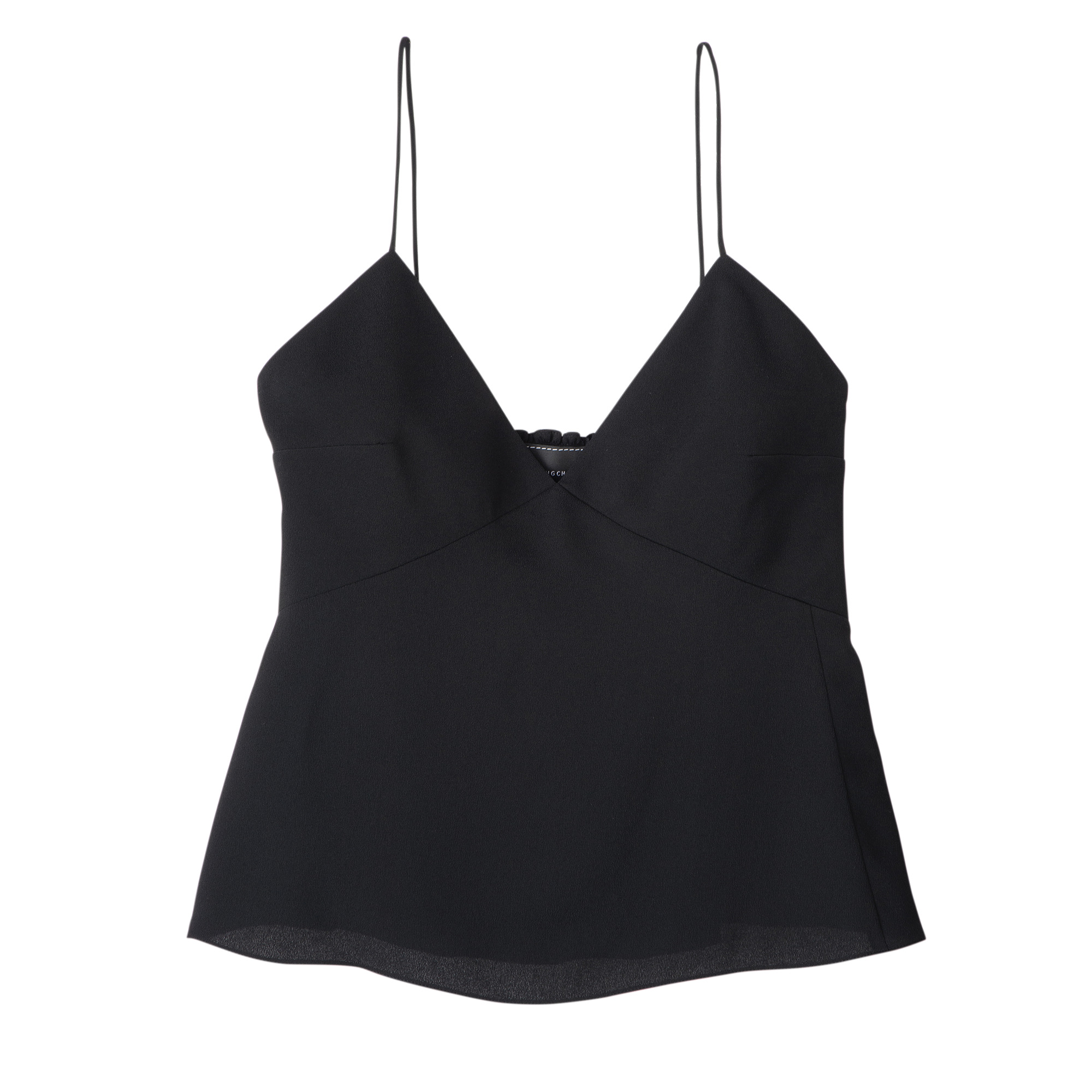 Thin strap top Black - Crepe de Chine - 1