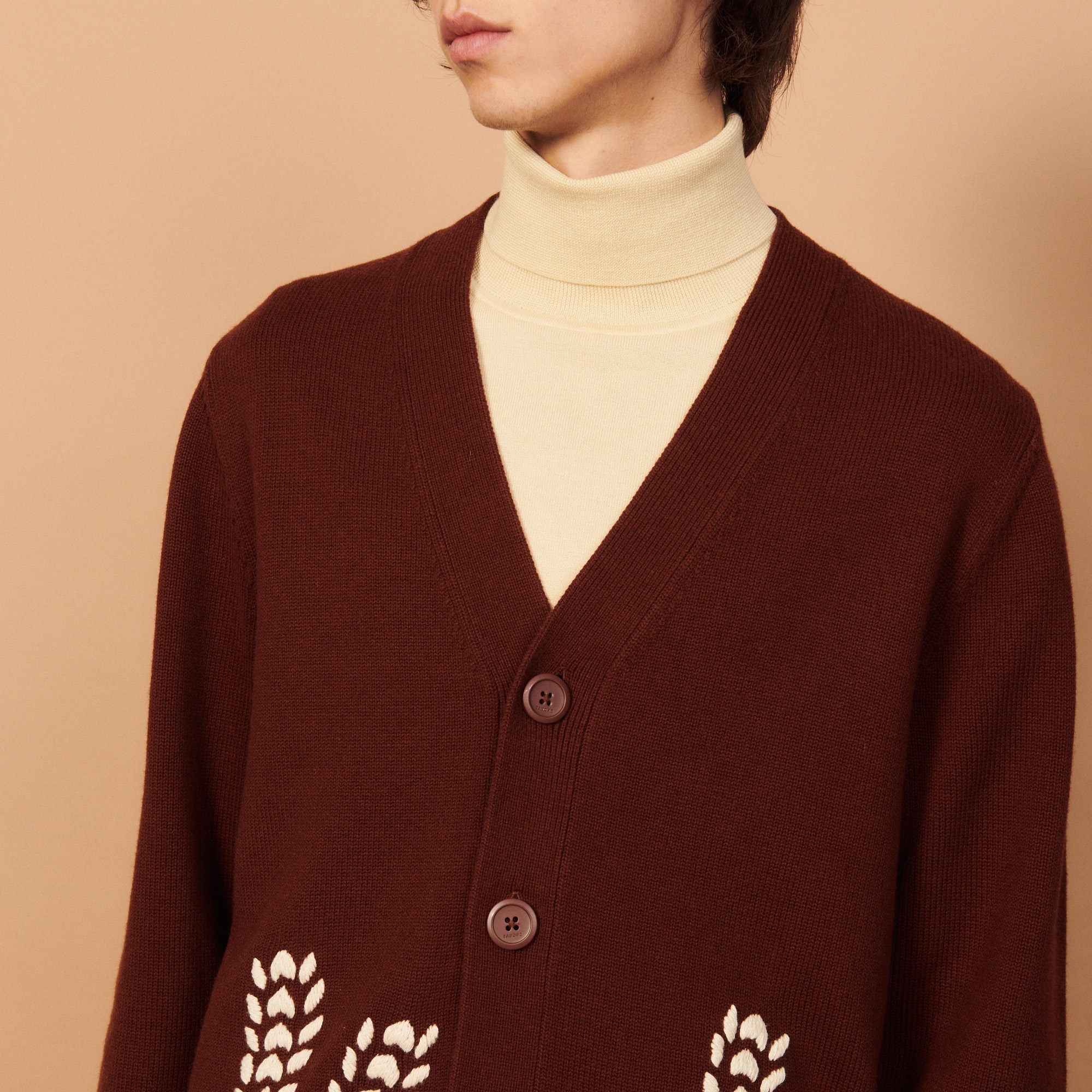 Wool cardigan with embroidery - 5