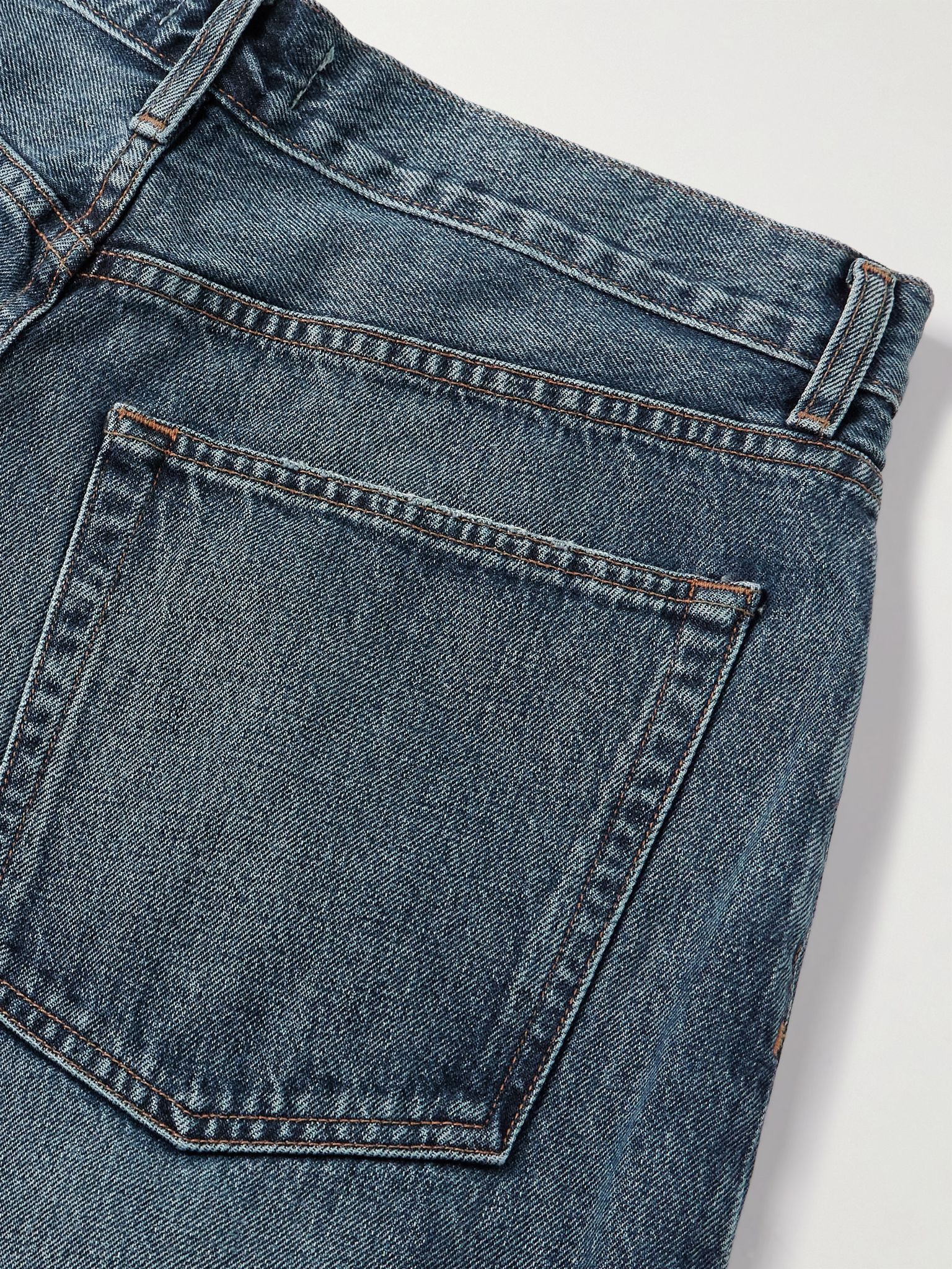 Benton Wide-Leg Pleated Jeans Blue - 5