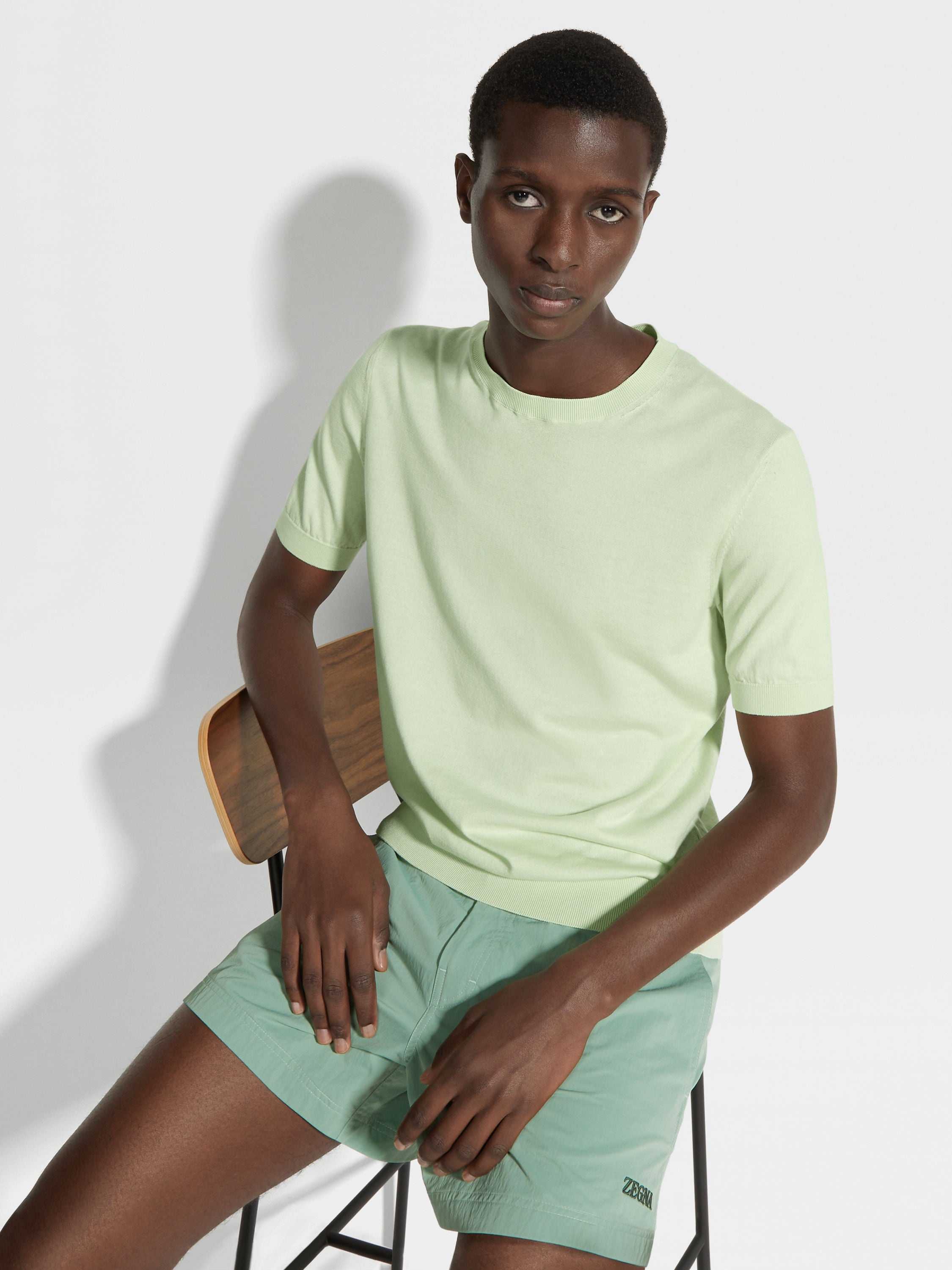 LIGHT AQUA GREEN PREMIUM COTTON T-SHIRT - 3