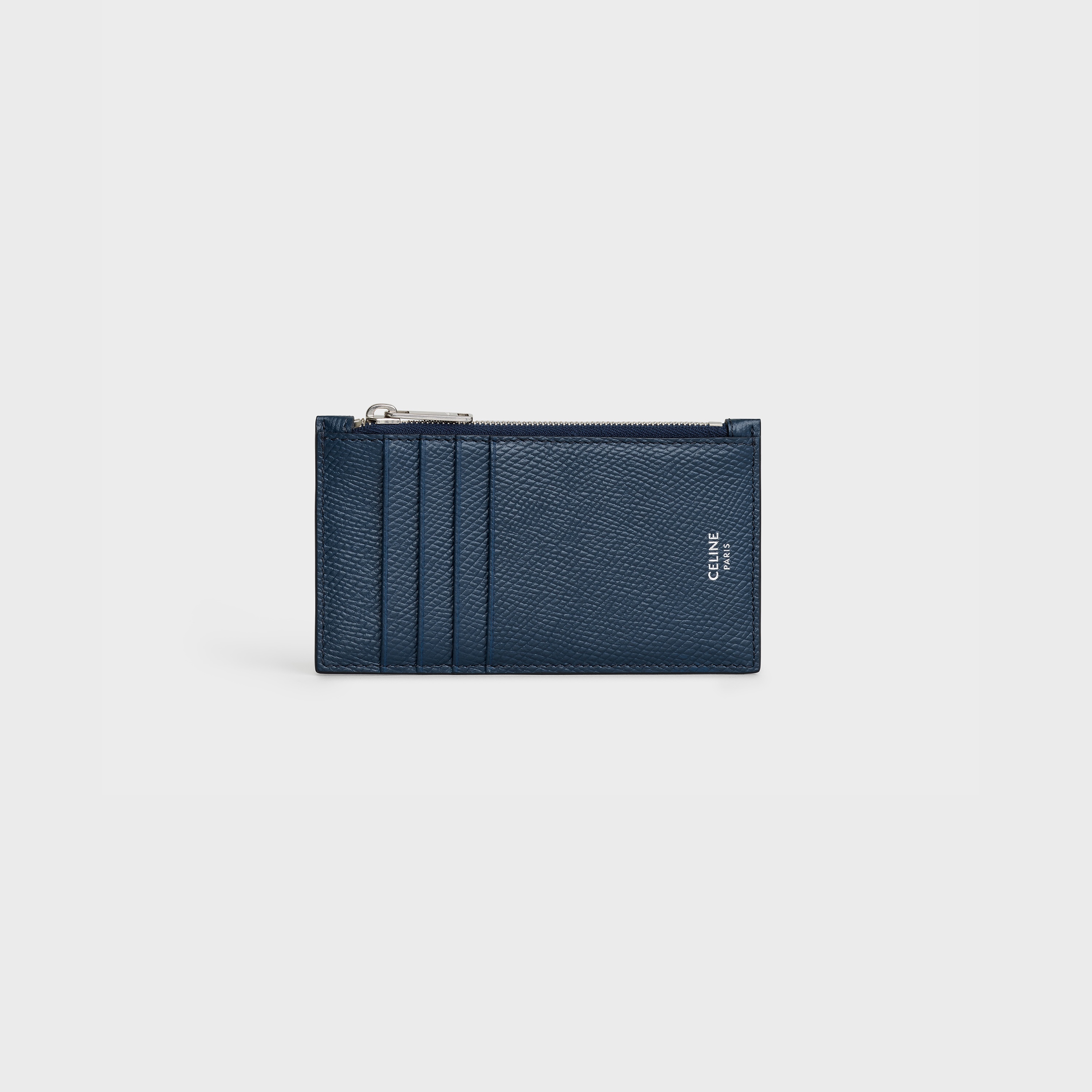 Zipped compact card holder in Grained calfskin - 1