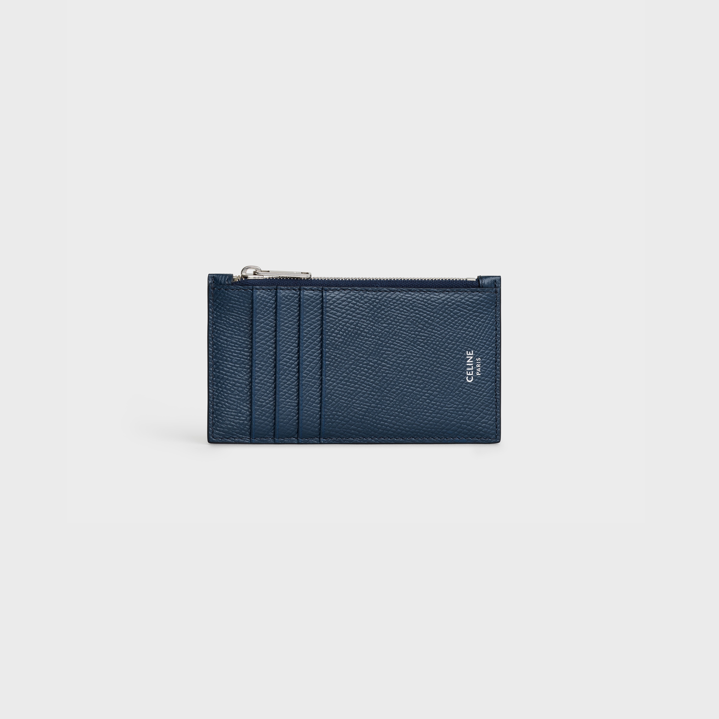 Zipped compact card holder in Grained calfskin - 1