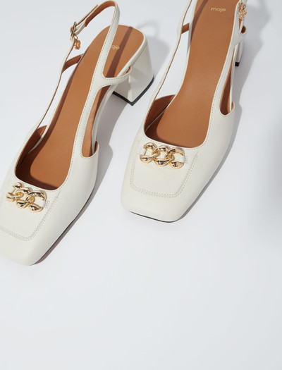 maje Square-toe leather pumps outlook