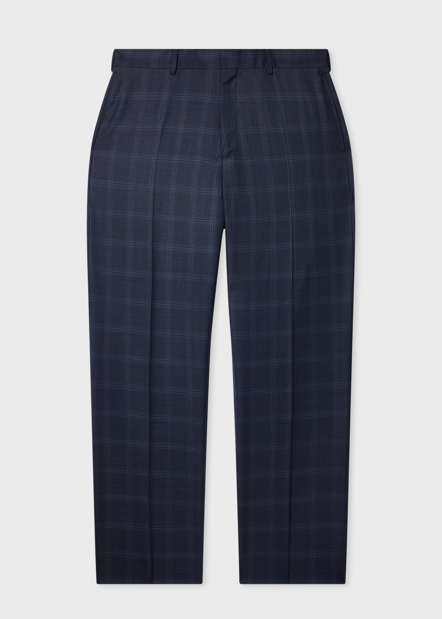 Navy Wool Check Suit - 5
