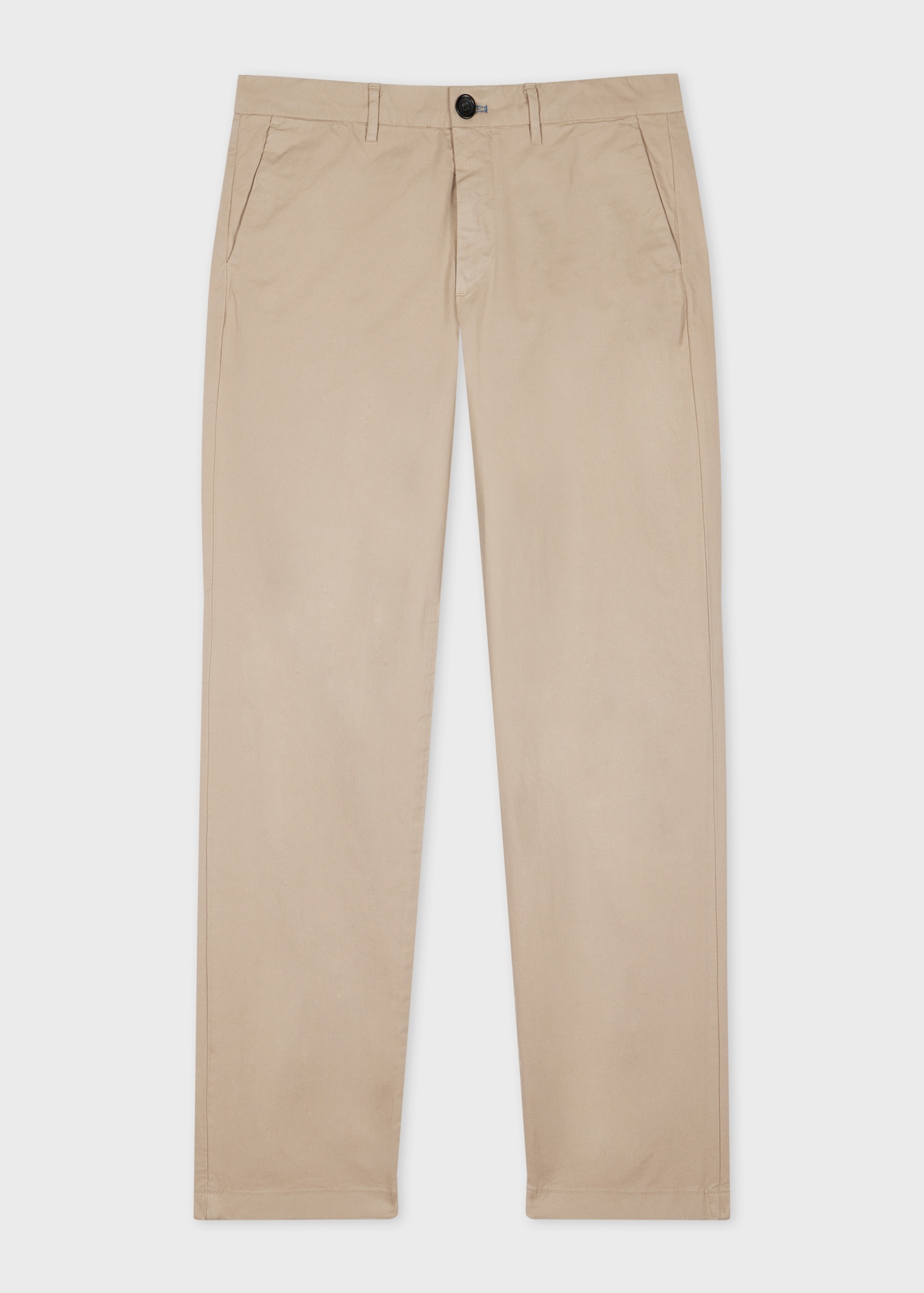Mid-Fit Light Tan Stretch-Cotton 'Broad Stripe Zebra' Chinos - 1