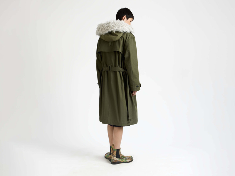 MENS DOUBLE BREASTED PARKA IN HUNTER GREEN 3