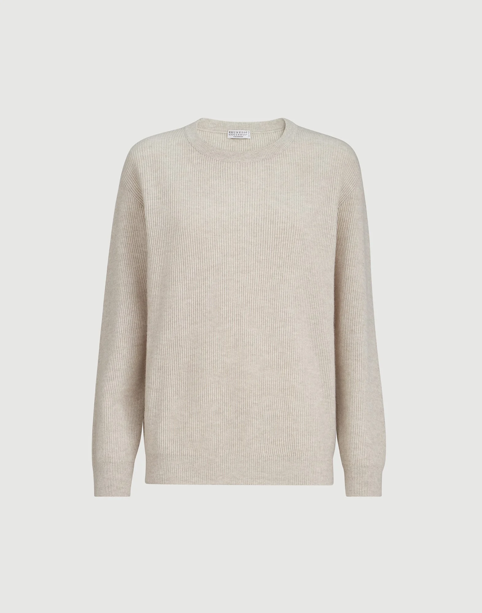 Cashmere English rib sweater with monili - 1