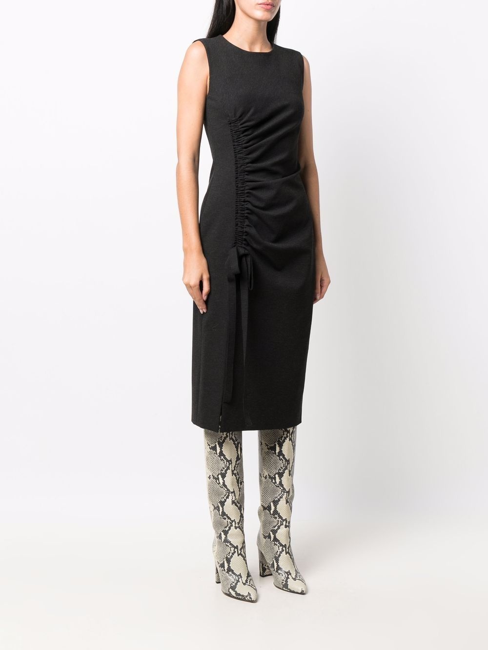 gathered-detail shift dress - 3