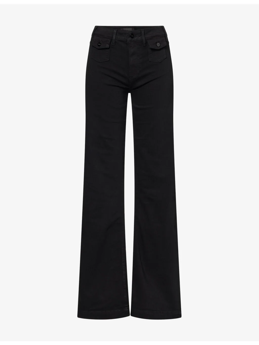 Leenah Patch-Pocket Wide-Leg Stretch-Denim Jeans - 1