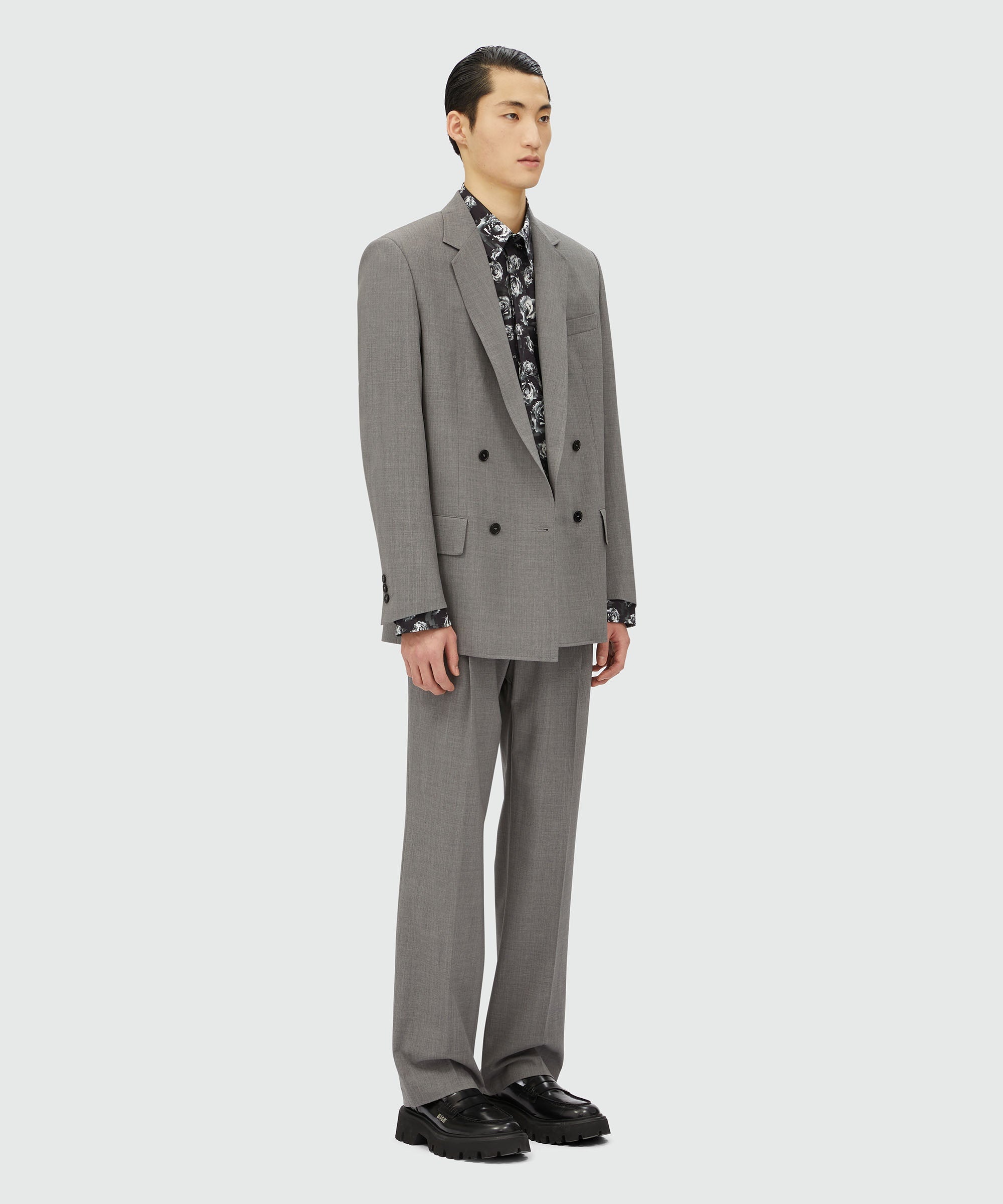 Poplin shirt with "Underground pixelled roses" pattern - 4