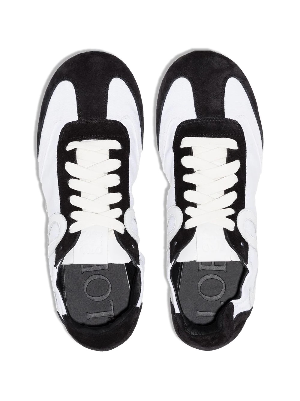 Monogram two-tone leather sneakers - 4