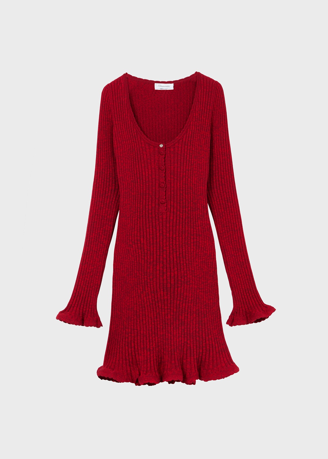 RIBBED KNIT MINI DRESS - 1