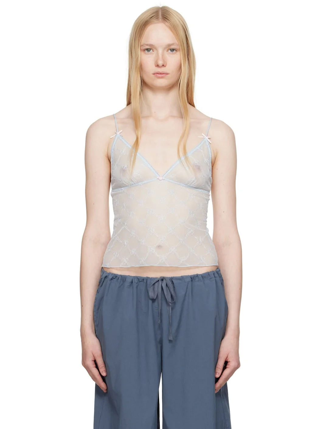 SSENSE Exclusive Blue Spring Intimates Triangle Camisole - 1