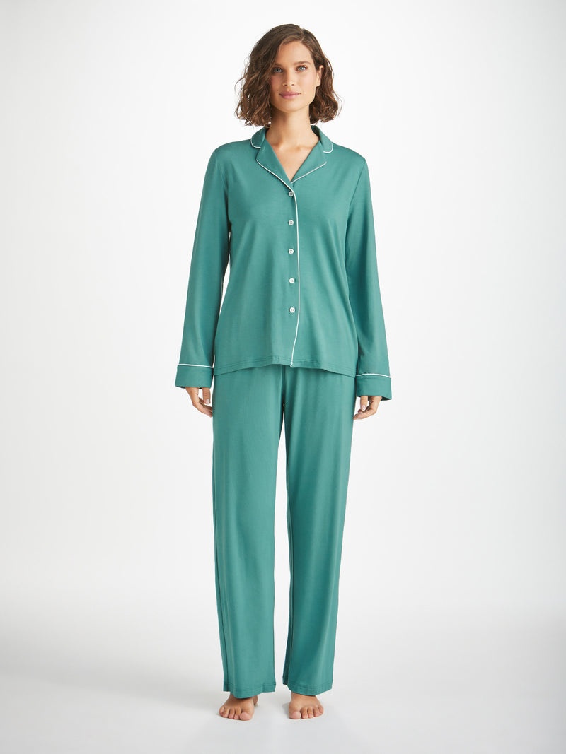 Women's Pajamas Lara Micro Modal Stretch Teal - 3