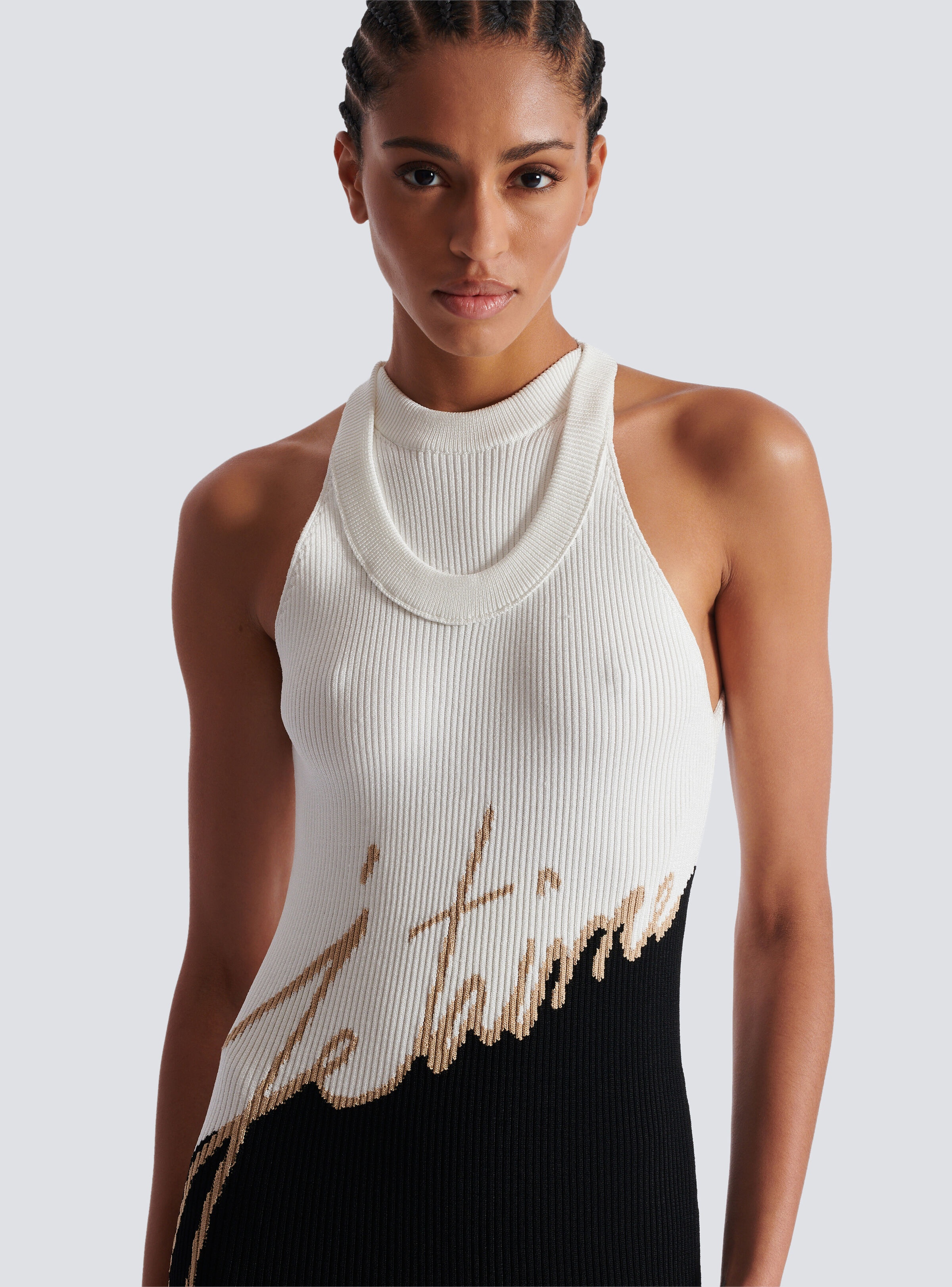 Long "Love Letter" jacquard knit dress - 7