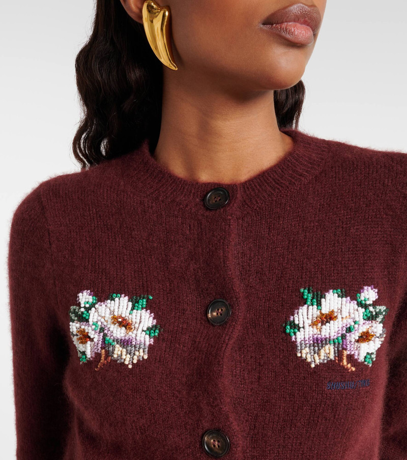 Beaded cashmere and cotton cardigan 4