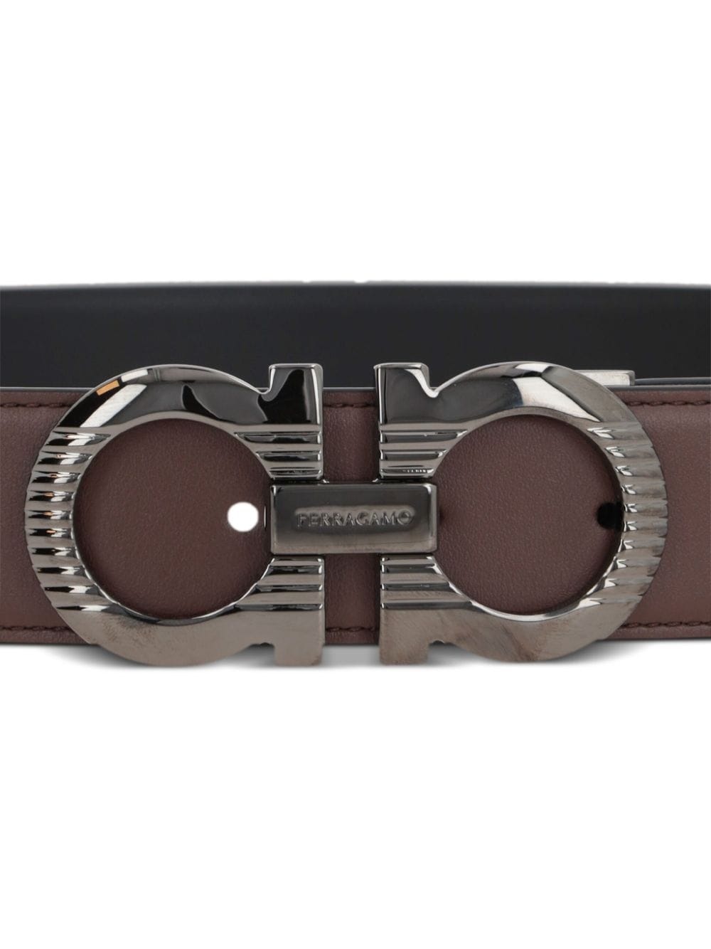 Gancini-buckle leather belt - 4