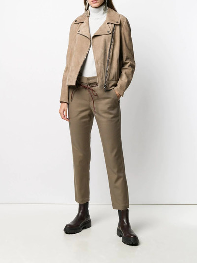 Brunello Cucinelli suede biker jacket outlook